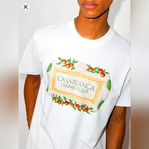 CASABLANCA x Browns 50 Tennis Club crew-neck Crest Print T-shirt White XL